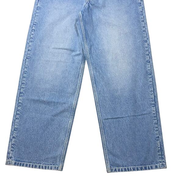 Vans Off the Wall Denim Jeans 32x29 Blue Wide Leg Baggy Loose Fit New - Picture 4 of 10